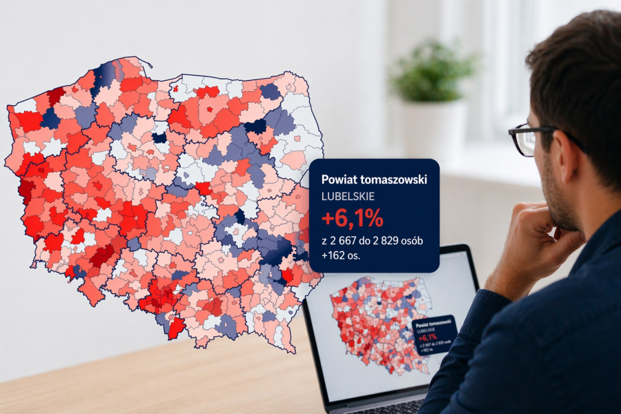 Mapa bezrobocia przygotowana przez PiS