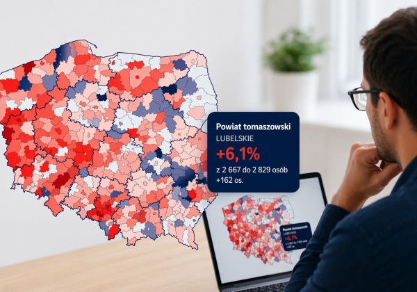 Mapa bezrobocia przygotowana przez PiS