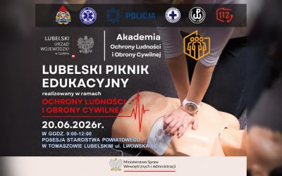 Piknik edukacyjny przy starostwie. Tematem bezpieczeństwo i pierwsza pomoc