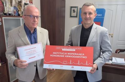 Starostwo w Tomaszowie Lubelskim docenione za wspieranie krwiodawstwa