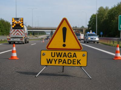 Ciężarówka uderzyła w bariery na obwodnicy Tomaszowa Lubelskiego