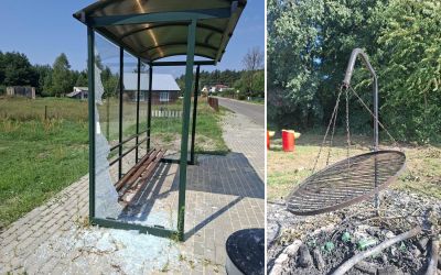 Zniszczona wiata i elementy infrastruktury. Wandalizm w gminie Bełżec