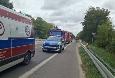 Wypadek na DK17 między Bełżcem a Lubyczą Królewską. Motorowerzysta trafił do szpitala