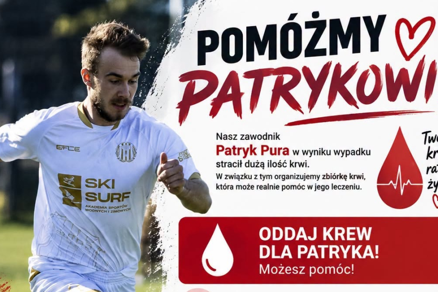 Dramat piłkarza Igrosu Krasnobród. Potrzebna pomoc dla Patryka Pury