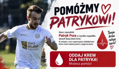 Dramat piłkarza Igrosu Krasnobród. Potrzebna pomoc dla Patryka Pury