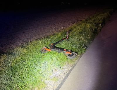 Nietrzeźwy jechał hulajnogą elektryczną. Przewrócił się i trafił do szpitala