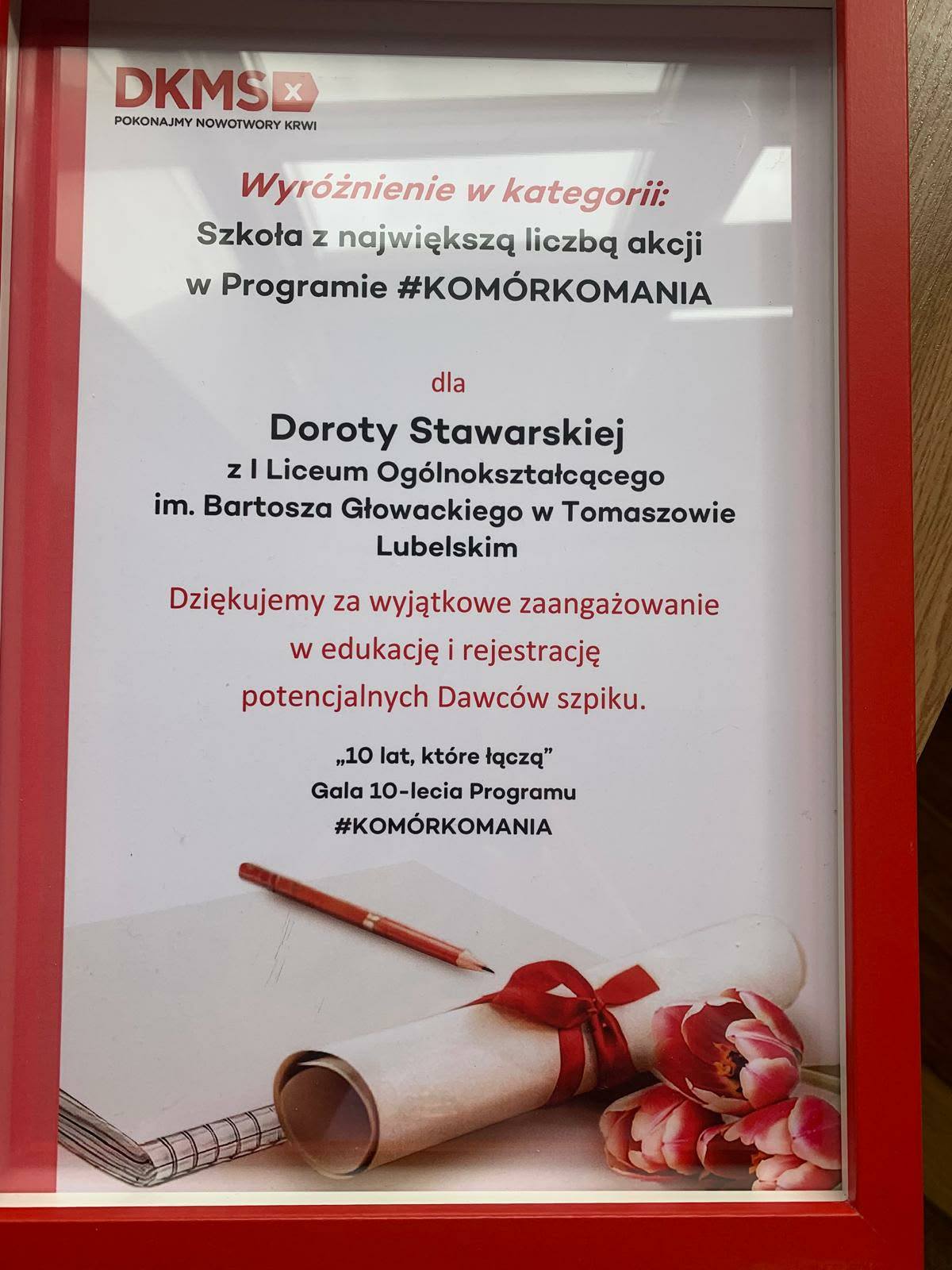 fot. I LO im. Bartosza Głowackiego w Tomaszowie Lubelskim