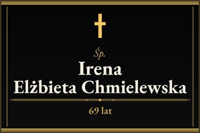 Zmarła Irena Elżbieta Chmielewska [69 lat]